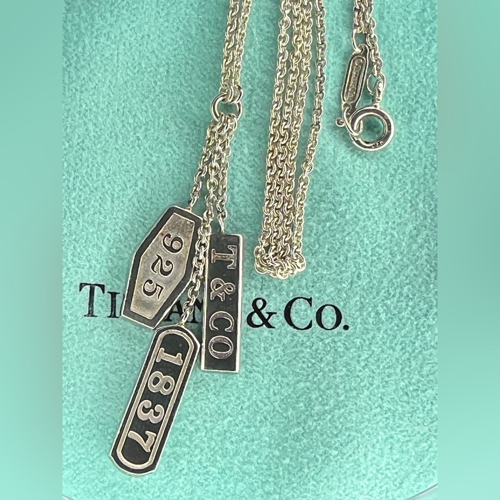 Tiffany & Co.1837 Triple Bar Elements Necklace 925 silver 16"